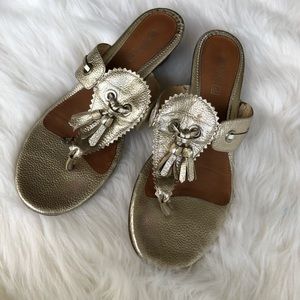 Sperry top-sides gold sandal wedge